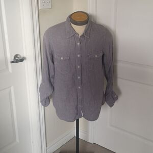 Coupe Ladies Button Down Long Sleeves Casual Shirt 2XL Gray